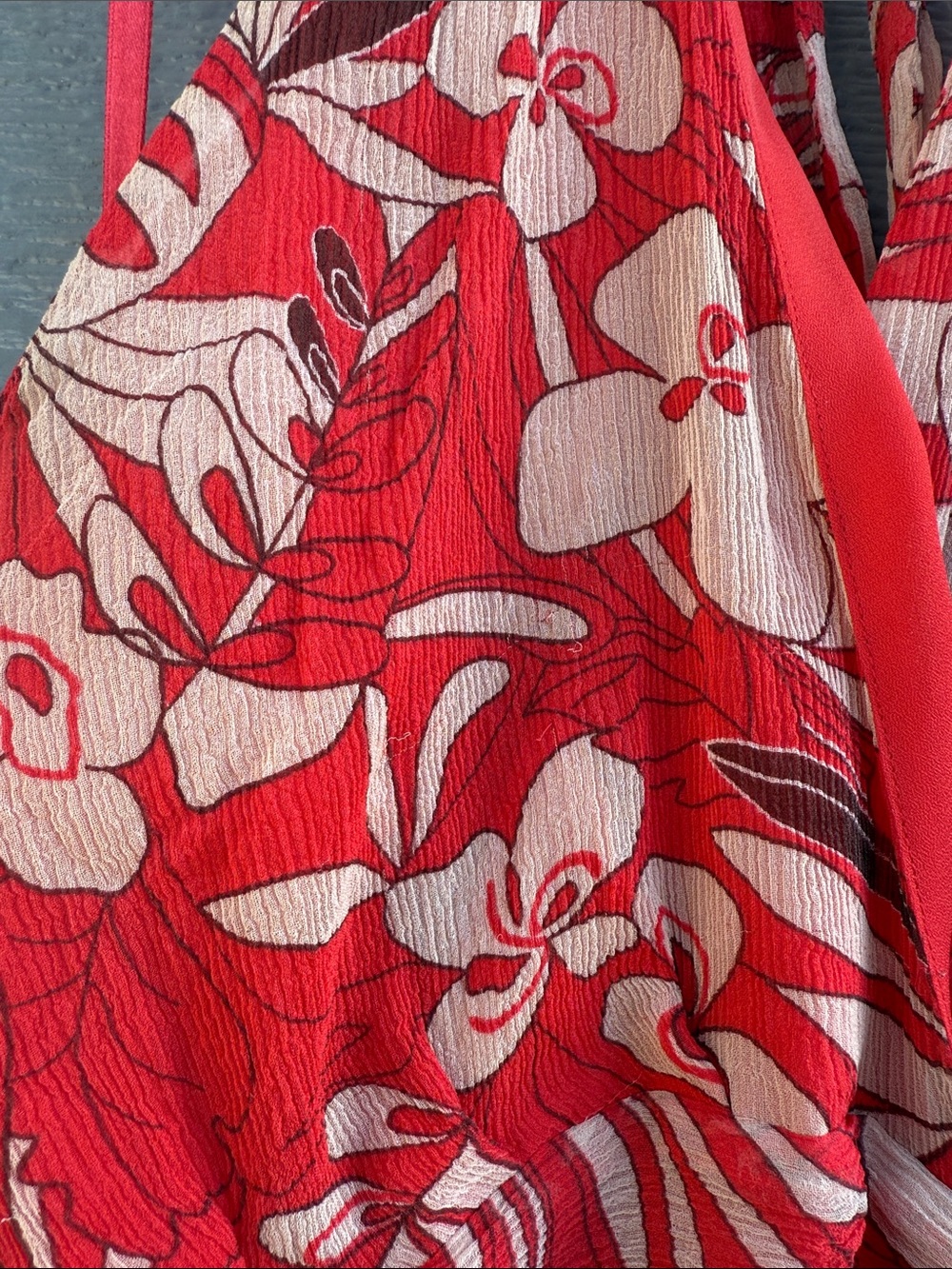 Oscar de la Renta Red Floral Halter Maxi Dress - Picture 8 of 14